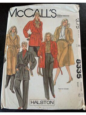 McCall's Misses Coat Jacket Skirt Pant Sewing Pattern Size 20 8335 - Uncut